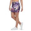 Purple Floral Print Mini Skirt-grizzshop