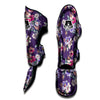 Purple Floral Print Muay Thai Shin Guard-grizzshop