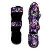 Purple Floral Print Muay Thai Shin Guard-grizzshop