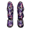 Purple Floral Print Muay Thai Shin Guard-grizzshop