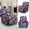 Purple Floral Print Recliner Cover-grizzshop