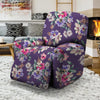 Purple Floral Print Recliner Cover-grizzshop