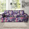 Purple Floral Print Sofa Cover-grizzshop