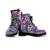 Purple Floral Print Women's Boots-grizzshop