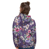 Purple Floral Print Women's Hoodie-grizzshop