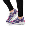 Purple Floral Print Women's Sneakers-grizzshop