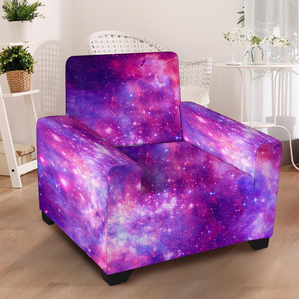 Purple Galaxy Space Armchair Cover-grizzshop