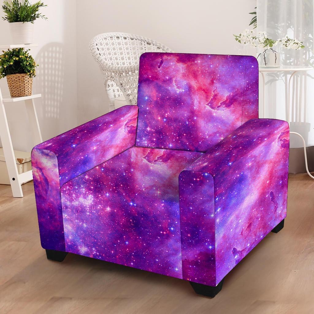 Purple Galaxy Space Armchair Cover-grizzshop