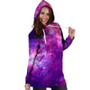 Purple Galaxy Space Hoodie Dress-grizzshop