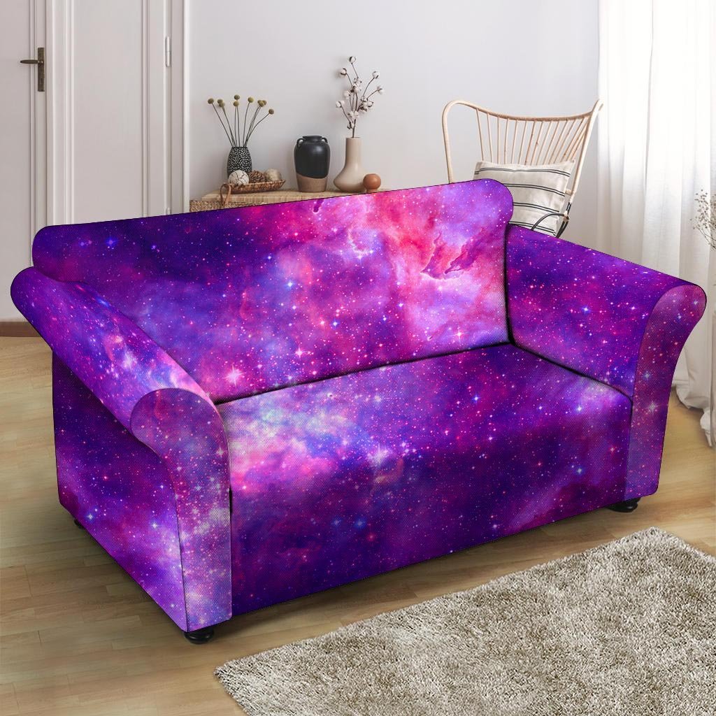 Purple Galaxy Space Loveseat Cover-grizzshop