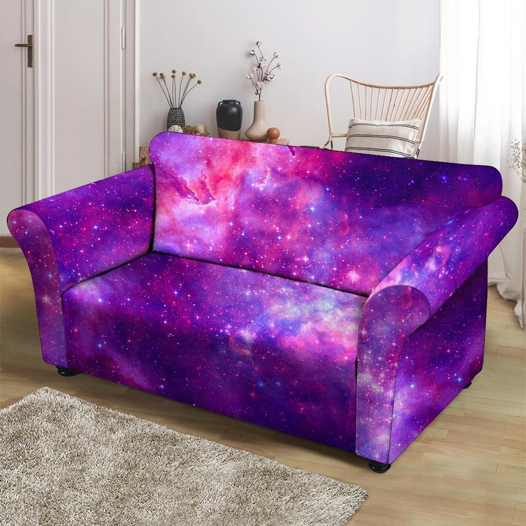 Purple Galaxy Space Loveseat Cover-grizzshop