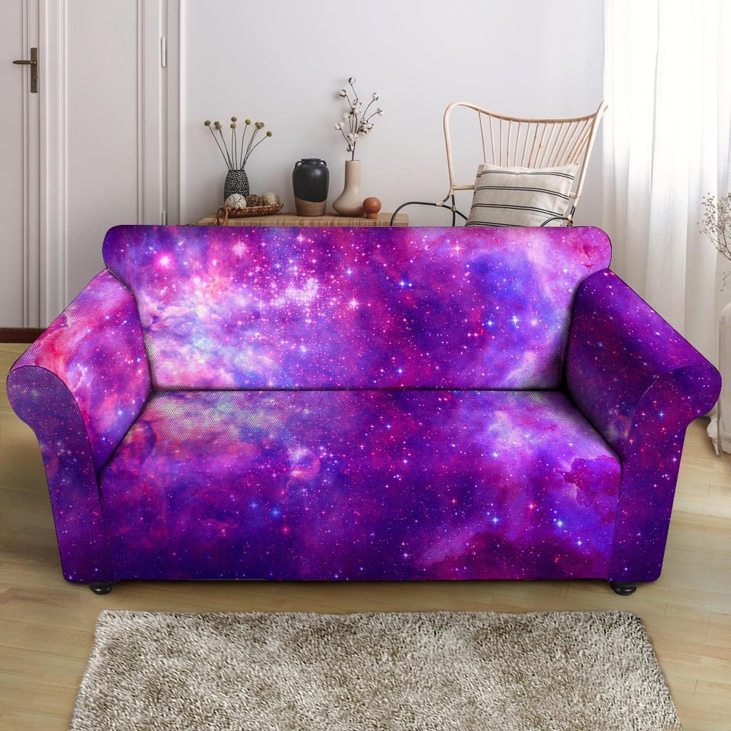 Purple Galaxy Space Loveseat Cover-grizzshop