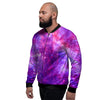 Purple Galaxy Space Men's Bomber Jacket-grizzshop