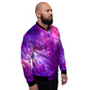 Purple Galaxy Space Men's Bomber Jacket-grizzshop