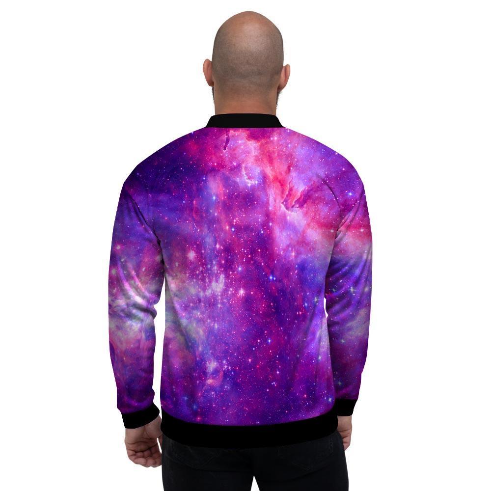 Purple Galaxy Space Men's Bomber Jacket-grizzshop