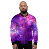 Purple Galaxy Space Men's Bomber Jacket-grizzshop