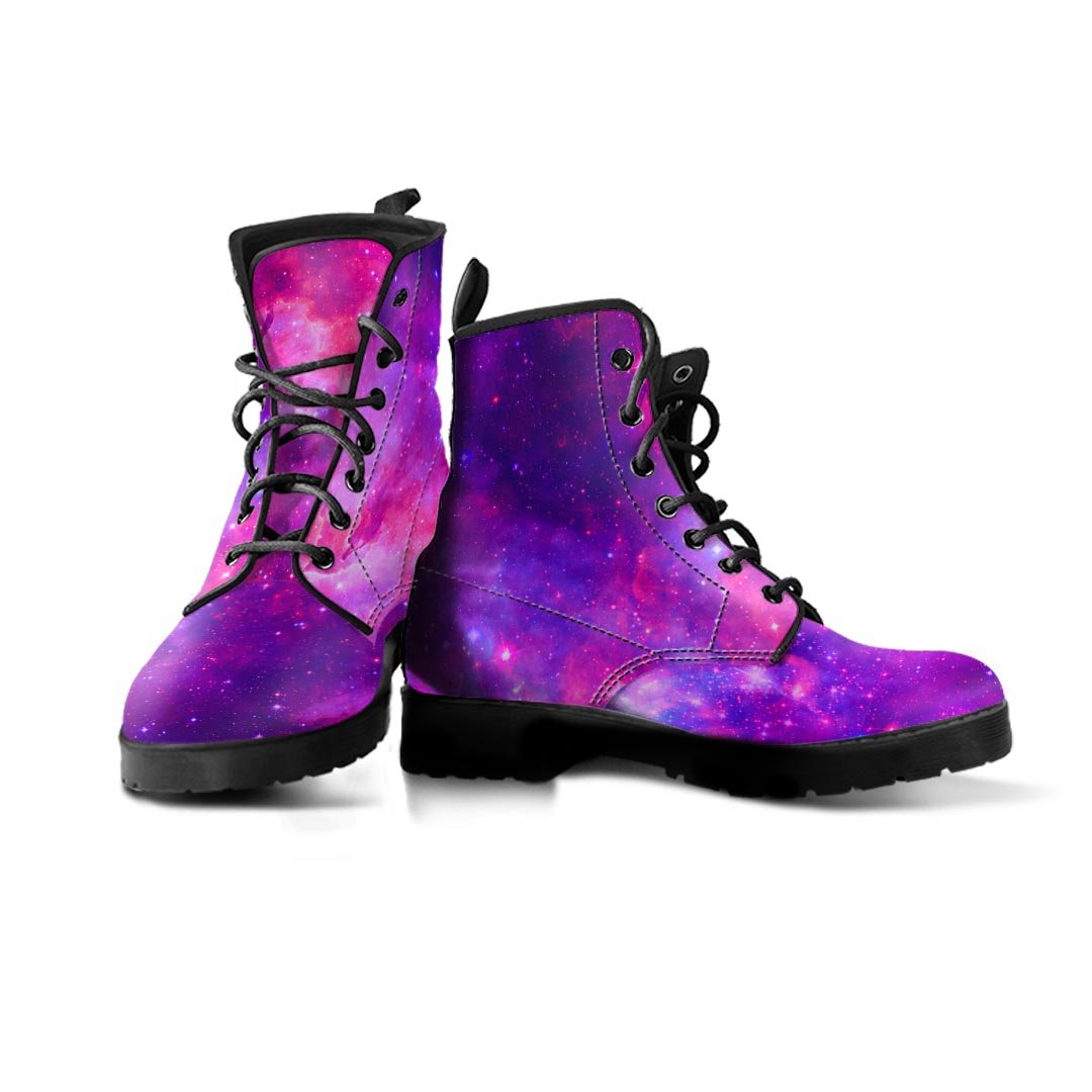 Purple Galaxy Space Men's Boots-grizzshop