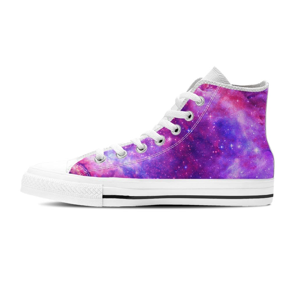 Purple Galaxy Space Men's High Top Shoes-grizzshop