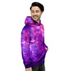 Purple Galaxy Space Men's Hoodie-grizzshop