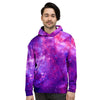 Purple Galaxy Space Men's Hoodie-grizzshop