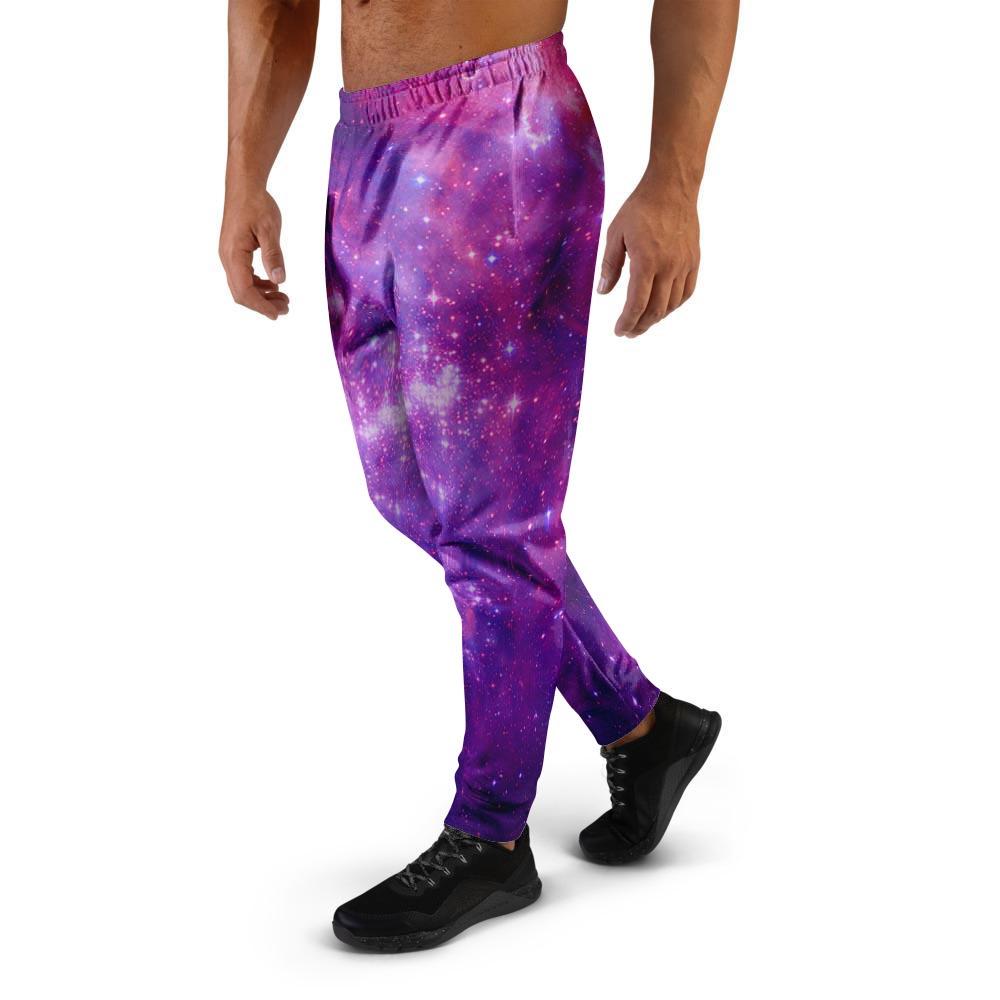 Purple Galaxy Space Men's Joggers-grizzshop