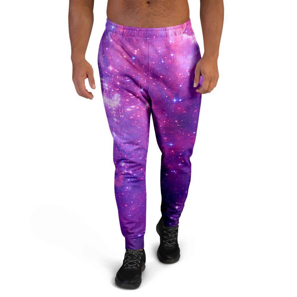 Purple Galaxy Space Men's Joggers-grizzshop