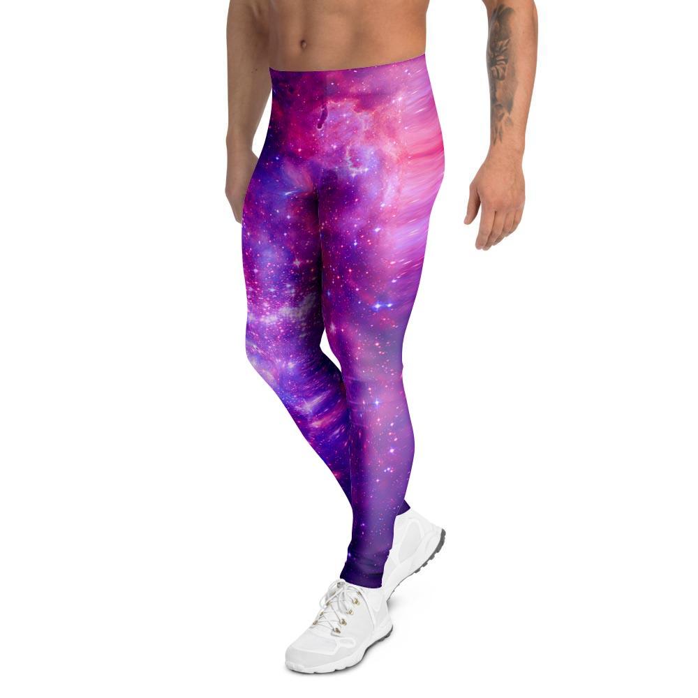 Purple Galaxy Space Men's Leggings-grizzshop