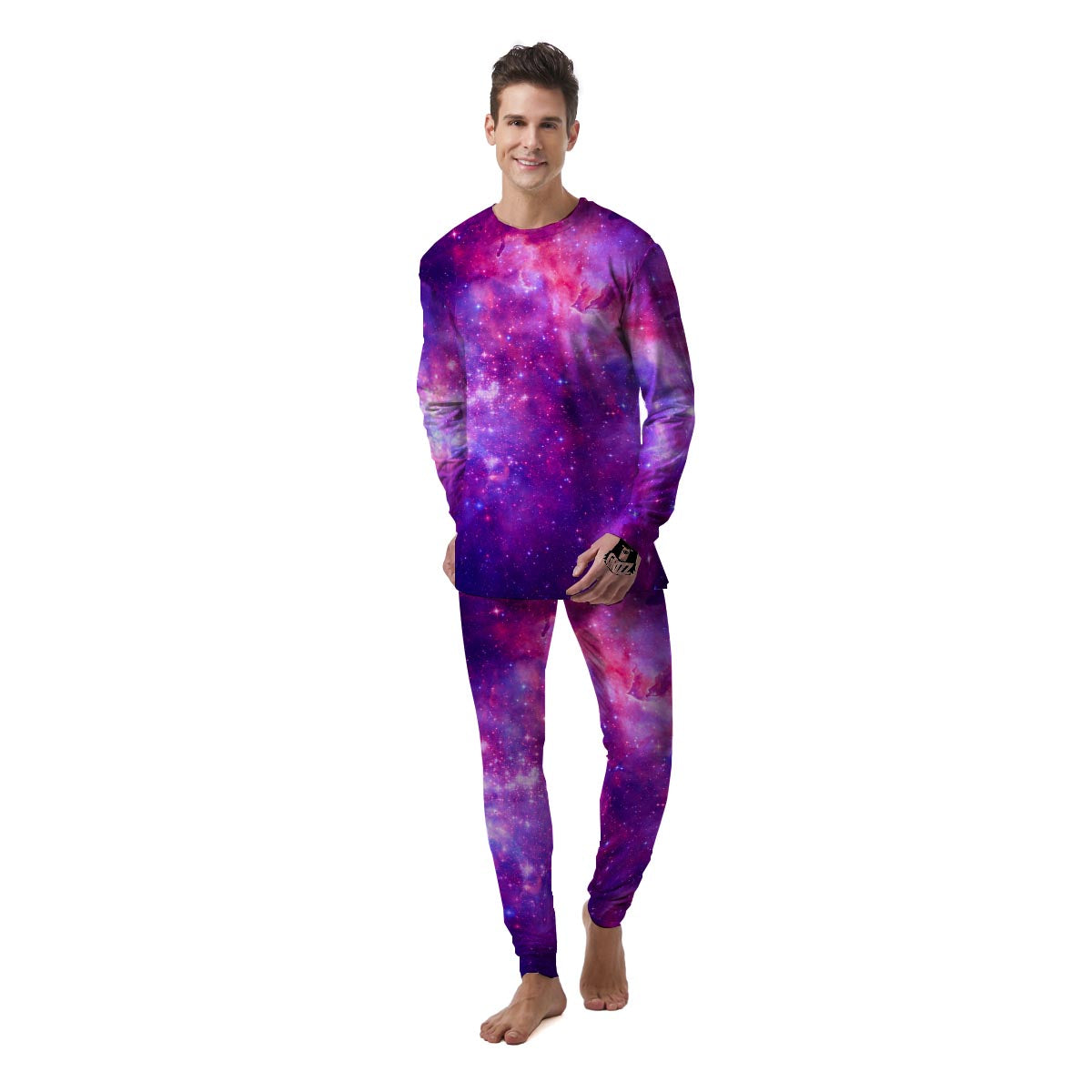 Purple Galaxy Space Men's Pajamas-grizzshop