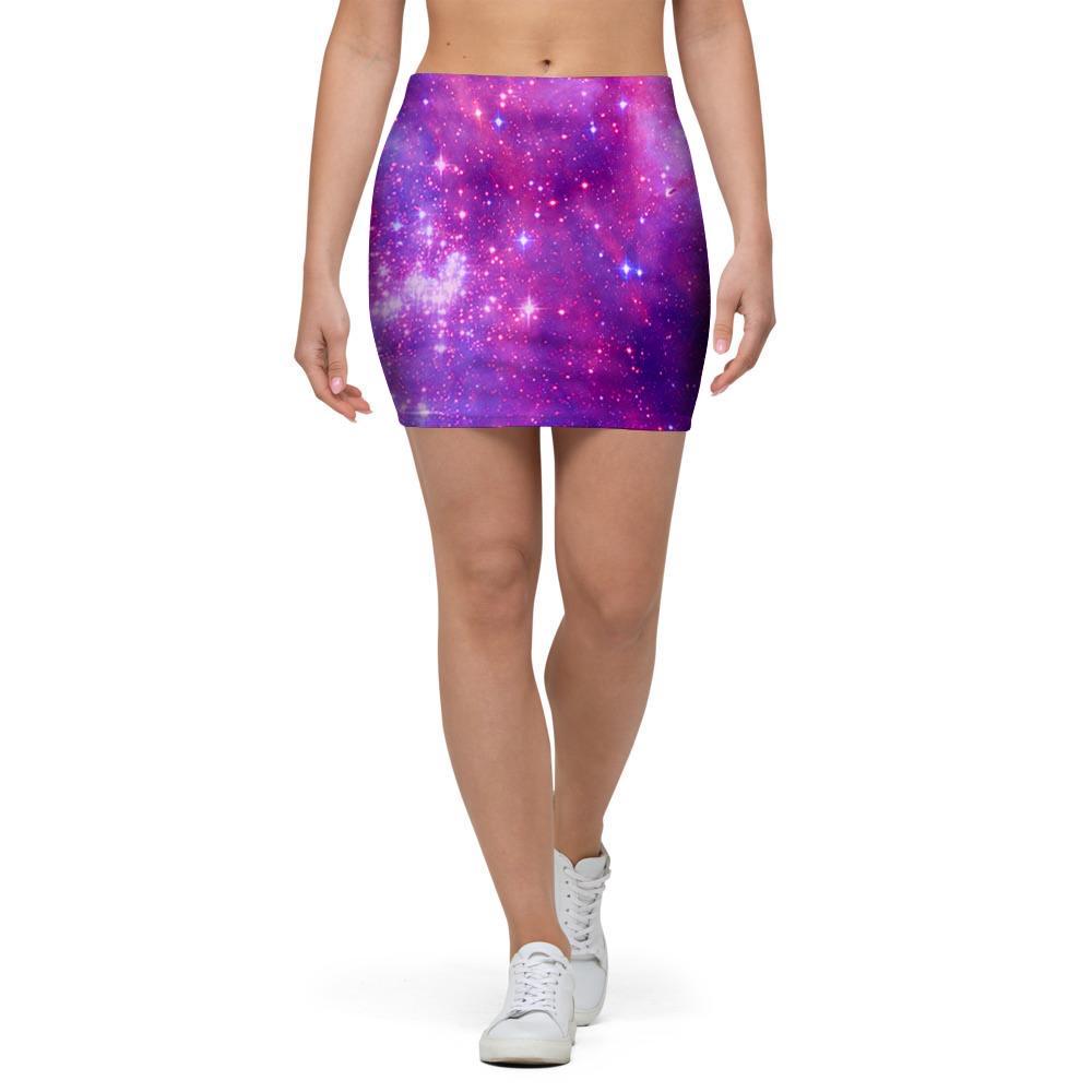 Purple Galaxy Space Mini Skirt-grizzshop