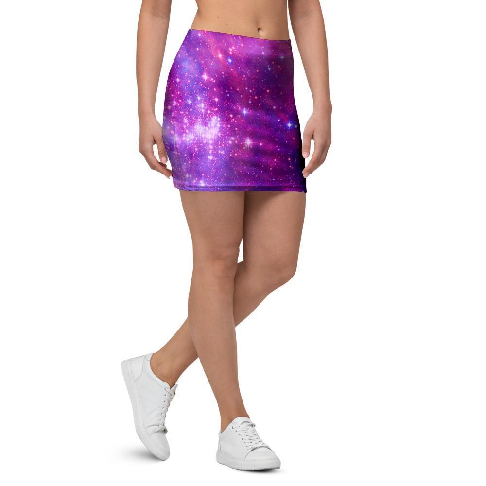 Purple Galaxy Space Mini Skirt-grizzshop