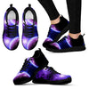 Purple Galaxy Space Moon Earth Print Black Sneaker Shoes For Men Women-grizzshop