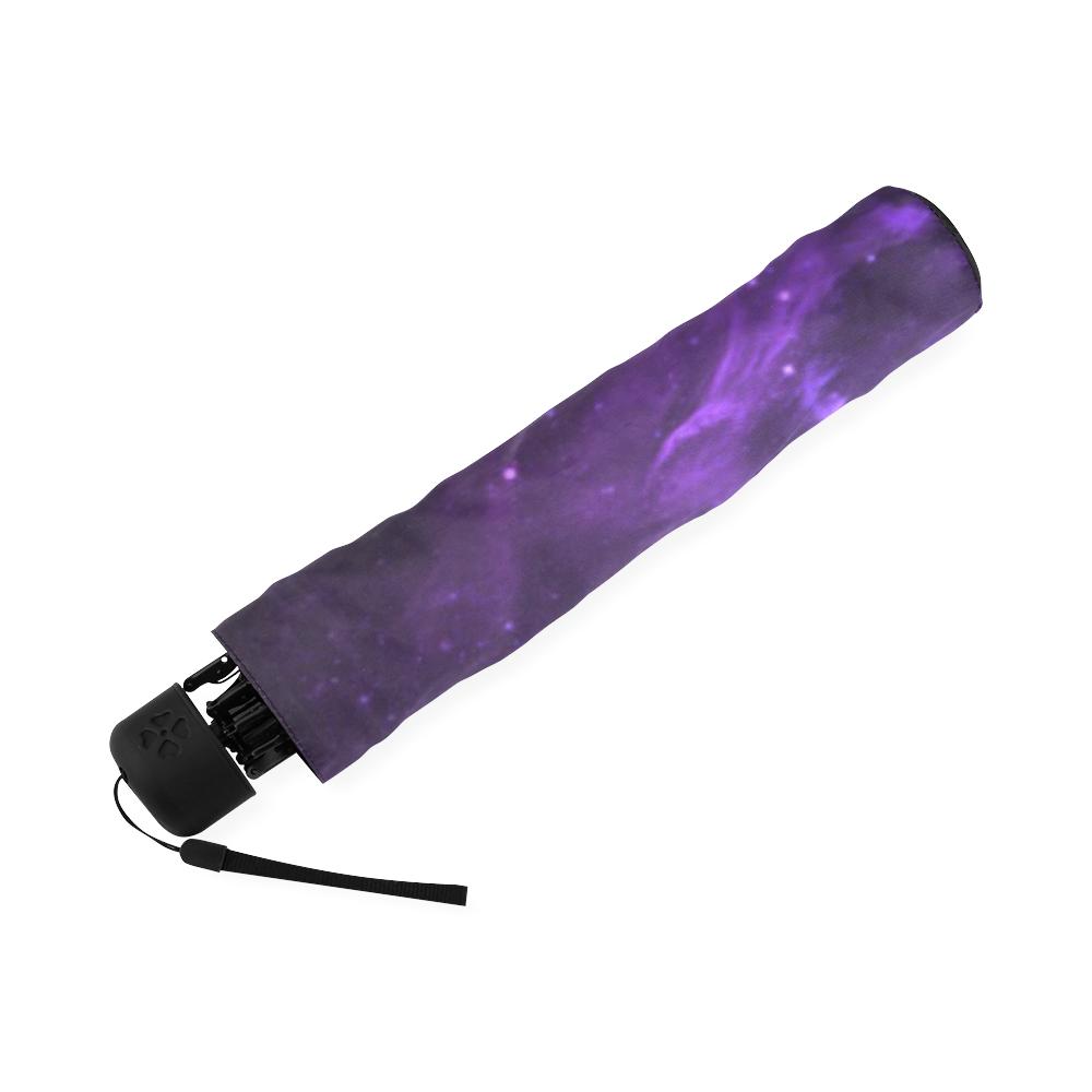 Purple Galaxy Space Moon Earth Print Foldable Umbrella-grizzshop