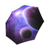 Purple Galaxy Space Moon Earth Print Foldable Umbrella-grizzshop