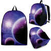 Purple Galaxy Space Moon Earth Print Premium Backpack-grizzshop