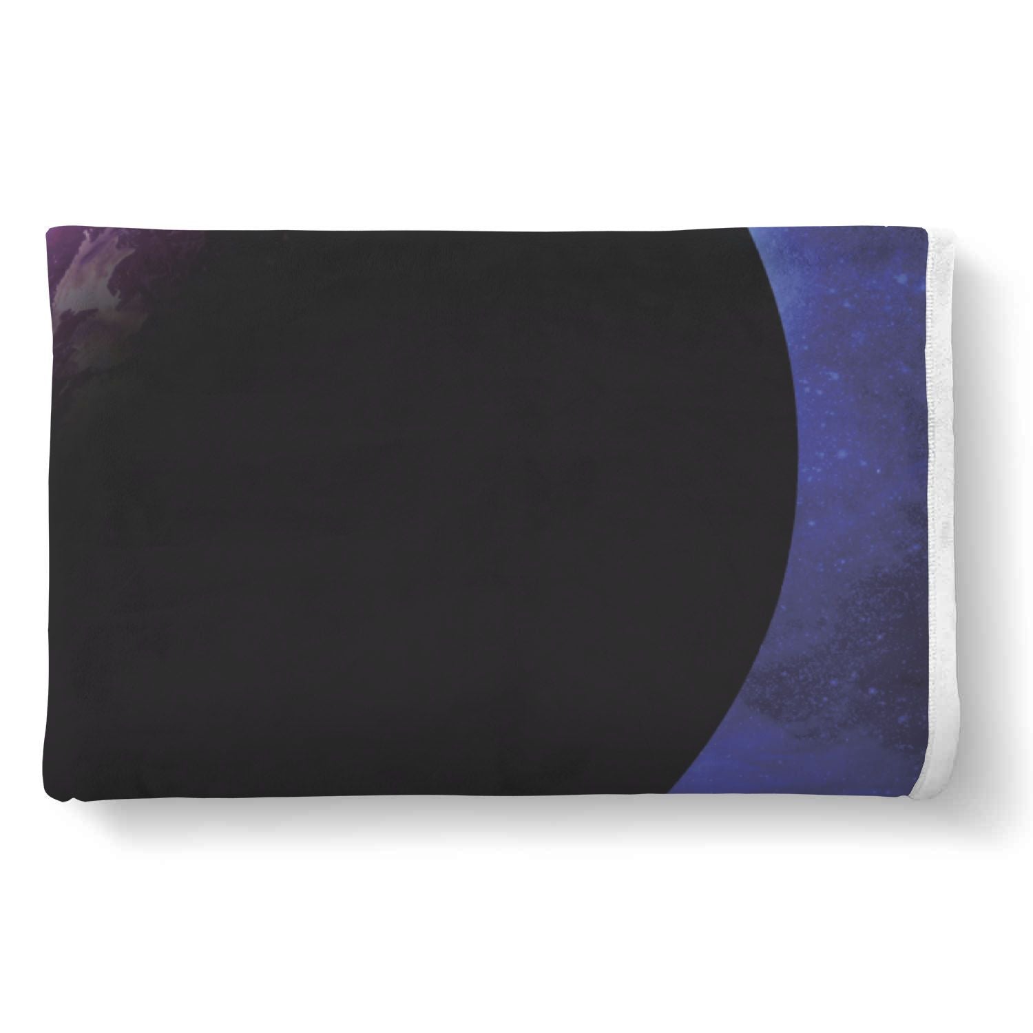 Purple Galaxy Space Moon Earth Print Throw Blanket-grizzshop