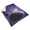 Purple Galaxy Space Moon Earth Print Throw Blanket-grizzshop