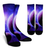 Purple Galaxy Space Moon Earth Print Unisex Crew Socks-grizzshop