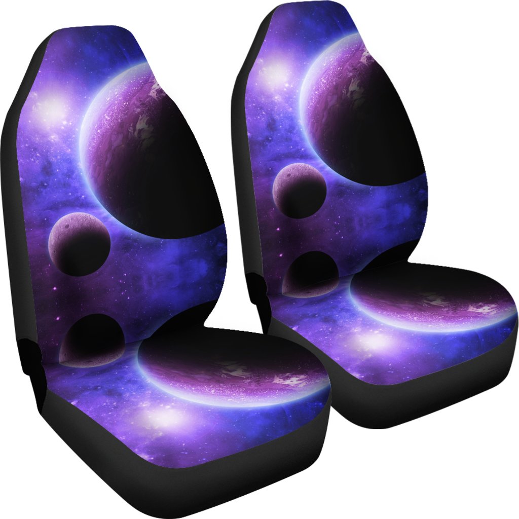 Purple Galaxy Space Moon Earth Print Universal Fit Car Seat Cover-grizzshop