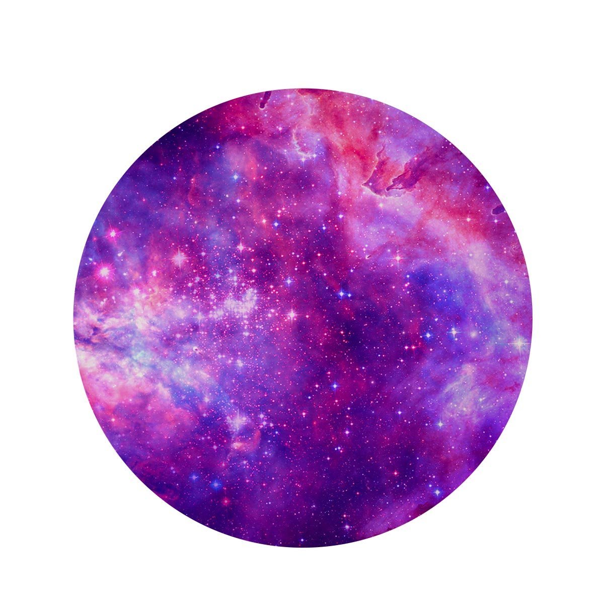 Purple Galaxy Space Round Rug-grizzshop