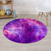 Purple Galaxy Space Round Rug-grizzshop