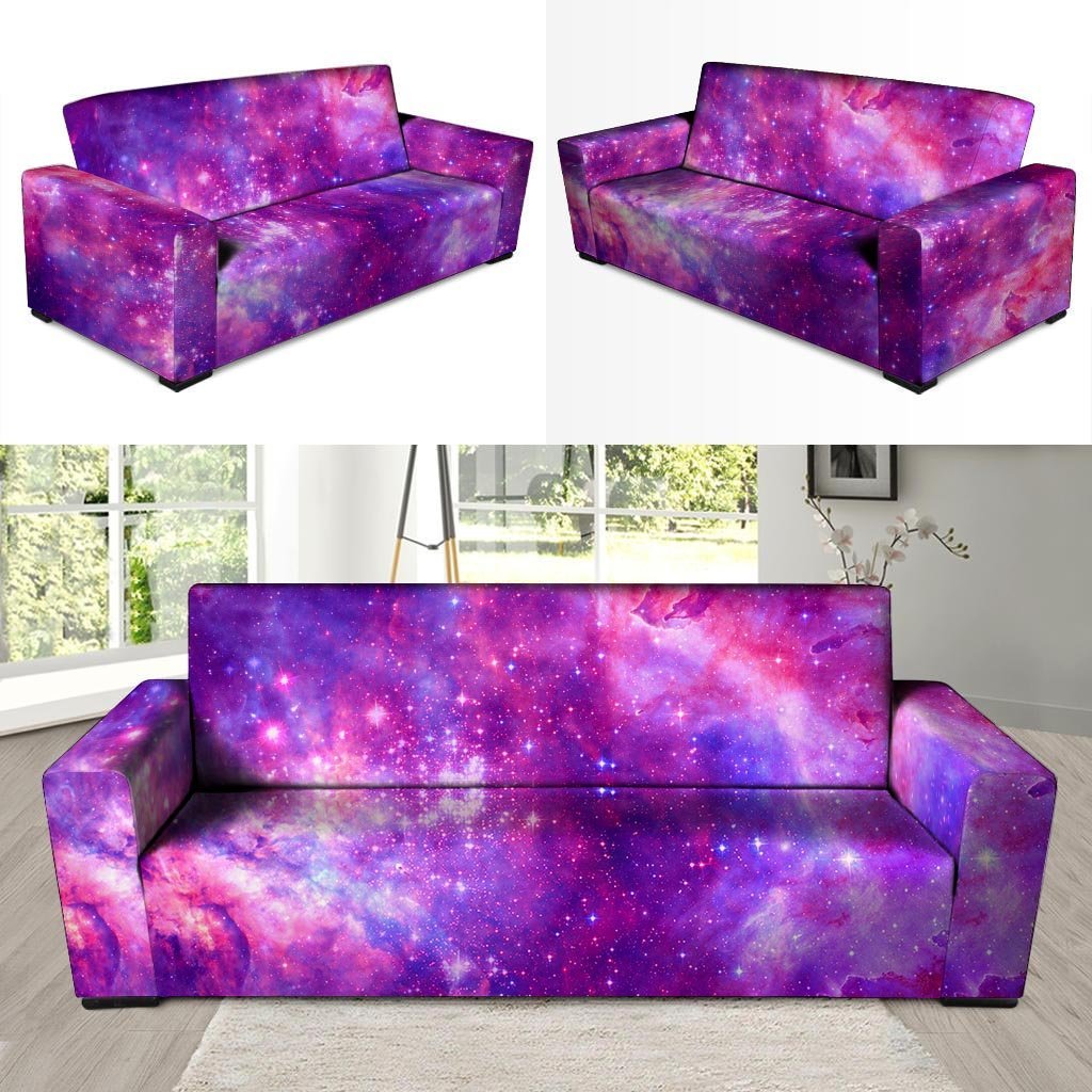 Purple Galaxy Space Sofa Cover-grizzshop