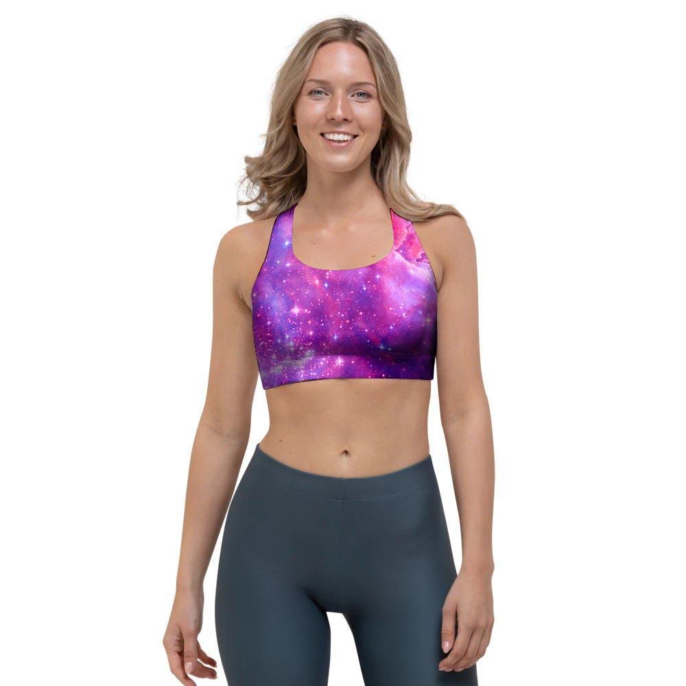 Purple Galaxy Space Sports Bra-grizzshop