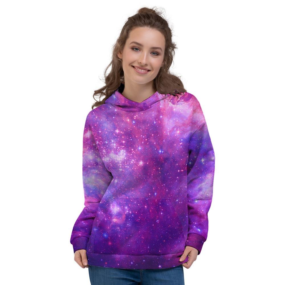 Purple Galaxy Space Women's Hoodie-grizzshop