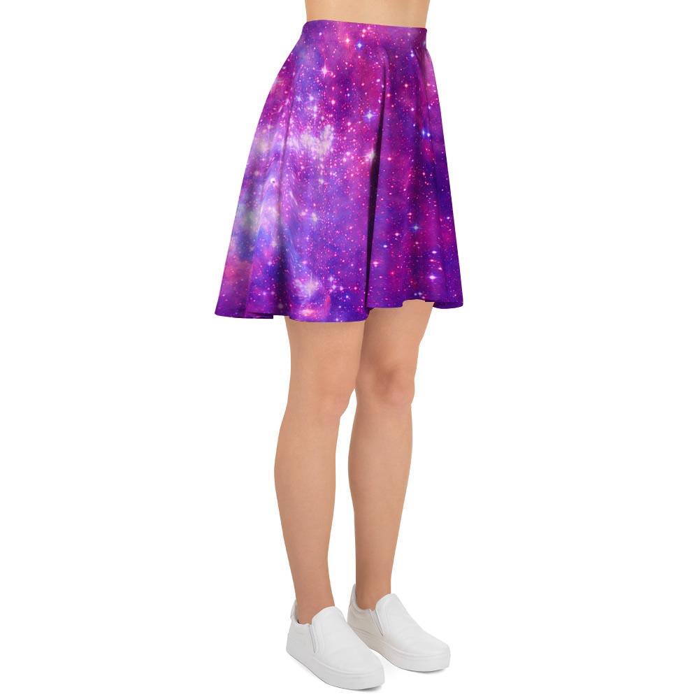 Purple Galaxy Space Women's Skirt-grizzshop