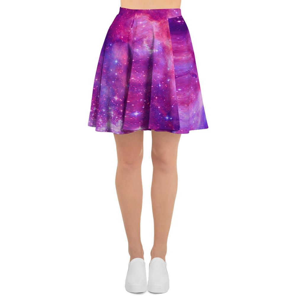Purple Galaxy Space Women's Skirt-grizzshop
