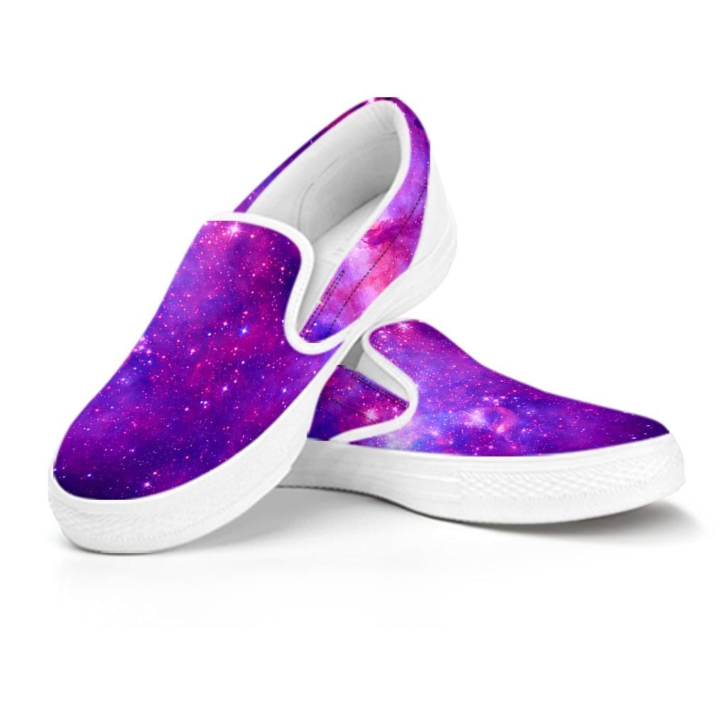 Purple Galaxy Space Women's Slip On Sneakers-grizzshop