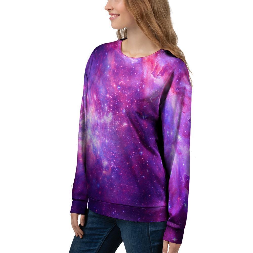 Purple Galaxy Space Women's Sweatshirt-grizzshop