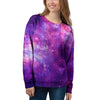 Purple Galaxy Space Women's Sweatshirt-grizzshop