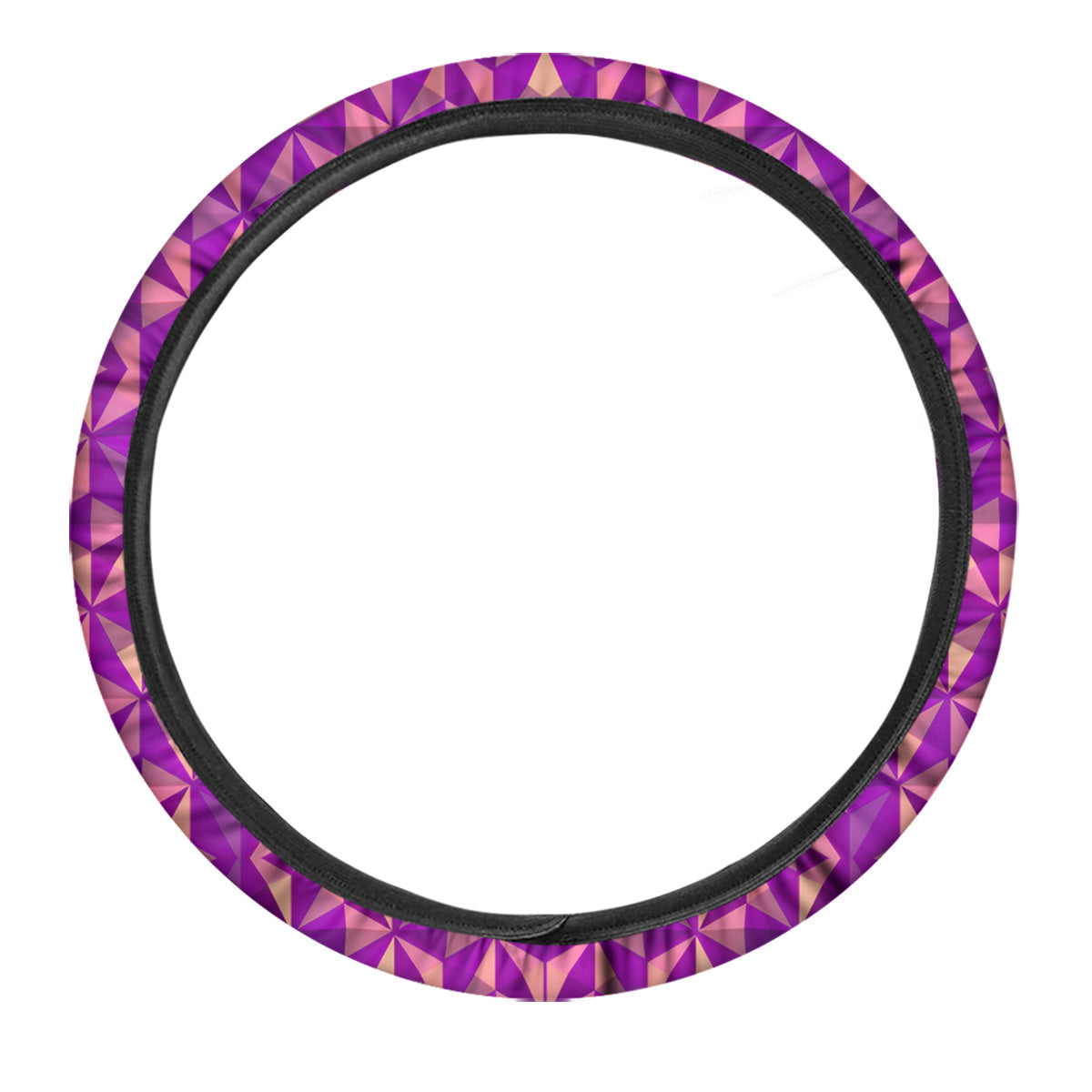Purple Hexagonal Shape Print Pattern Car Steering Wheel Cover-grizzshop
