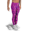 Purple Hexagonal Shape Print Pattern Men's Leggings-grizzshop